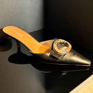Vtg Prada Heeled Mules 37.5
